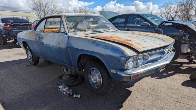 99 1968 Chevrolet Corvair in Colorado wrecking yard photo by Murilee Martin