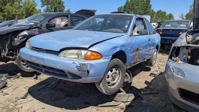 99 1995 Mitsubishi Mirage Coupe in Colorado junkyard photo by Murilee Martin