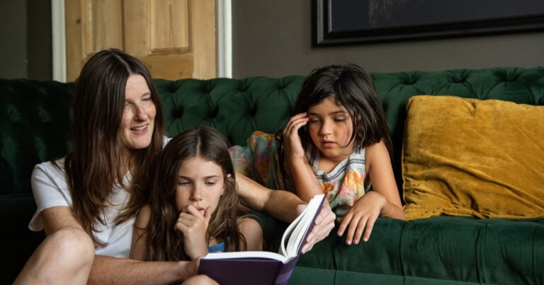 mother reading a book