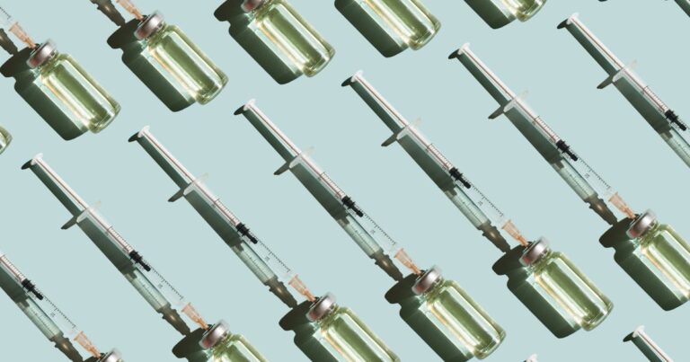 pattern of vials syringes